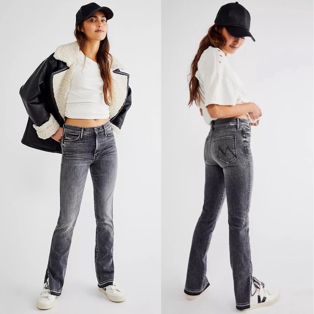 NWT Mother High Waisted Rascal Slice Undone Straight Leg Jeans Friday The 13th - Picture 11 of 11